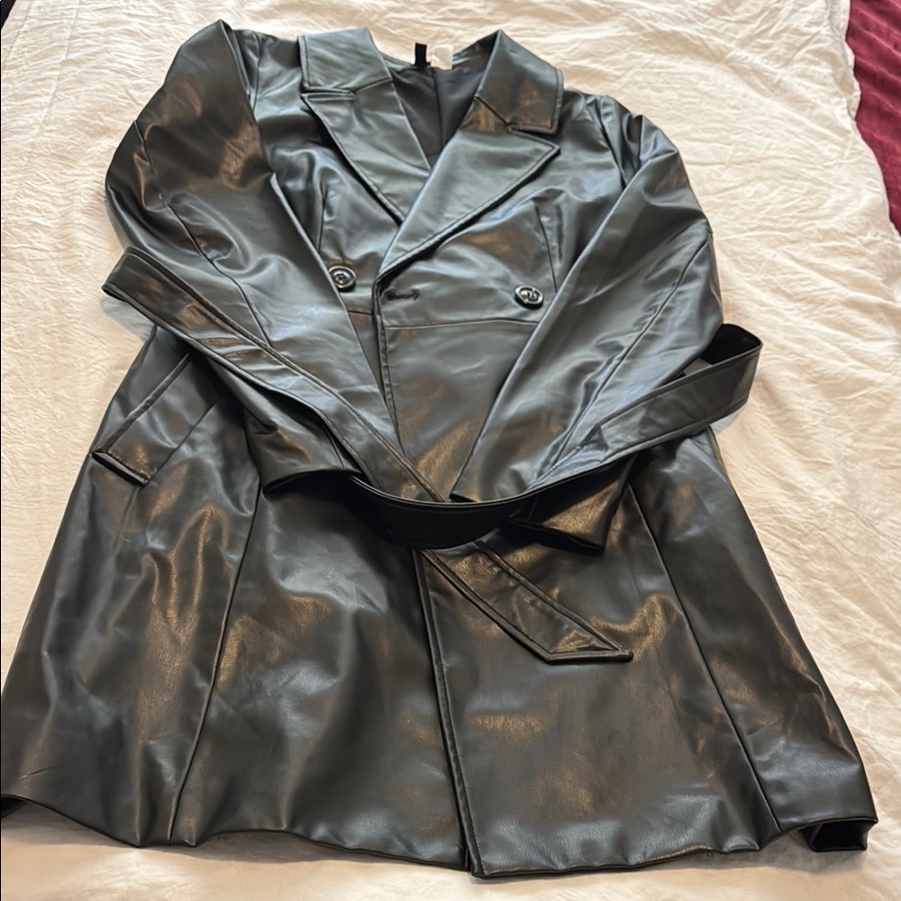 Women's Black Double-Breasted Coat